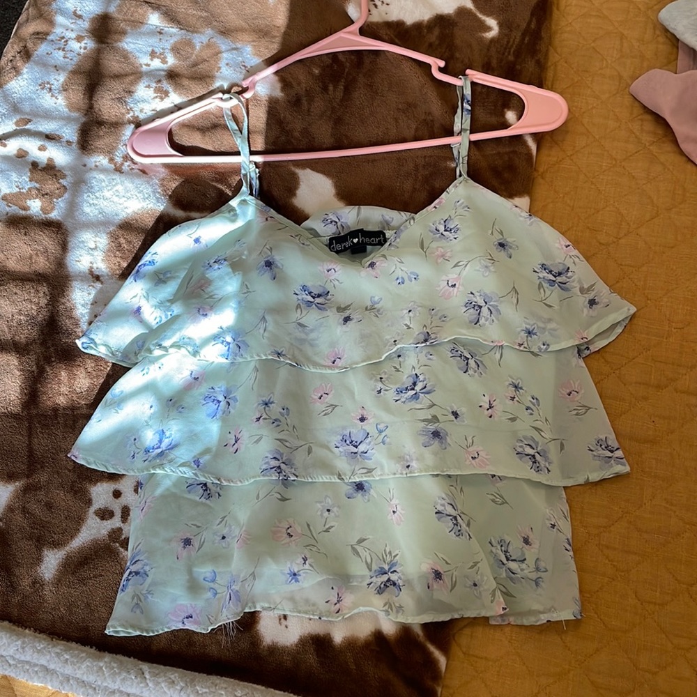 Derek heart floral tank top size medium